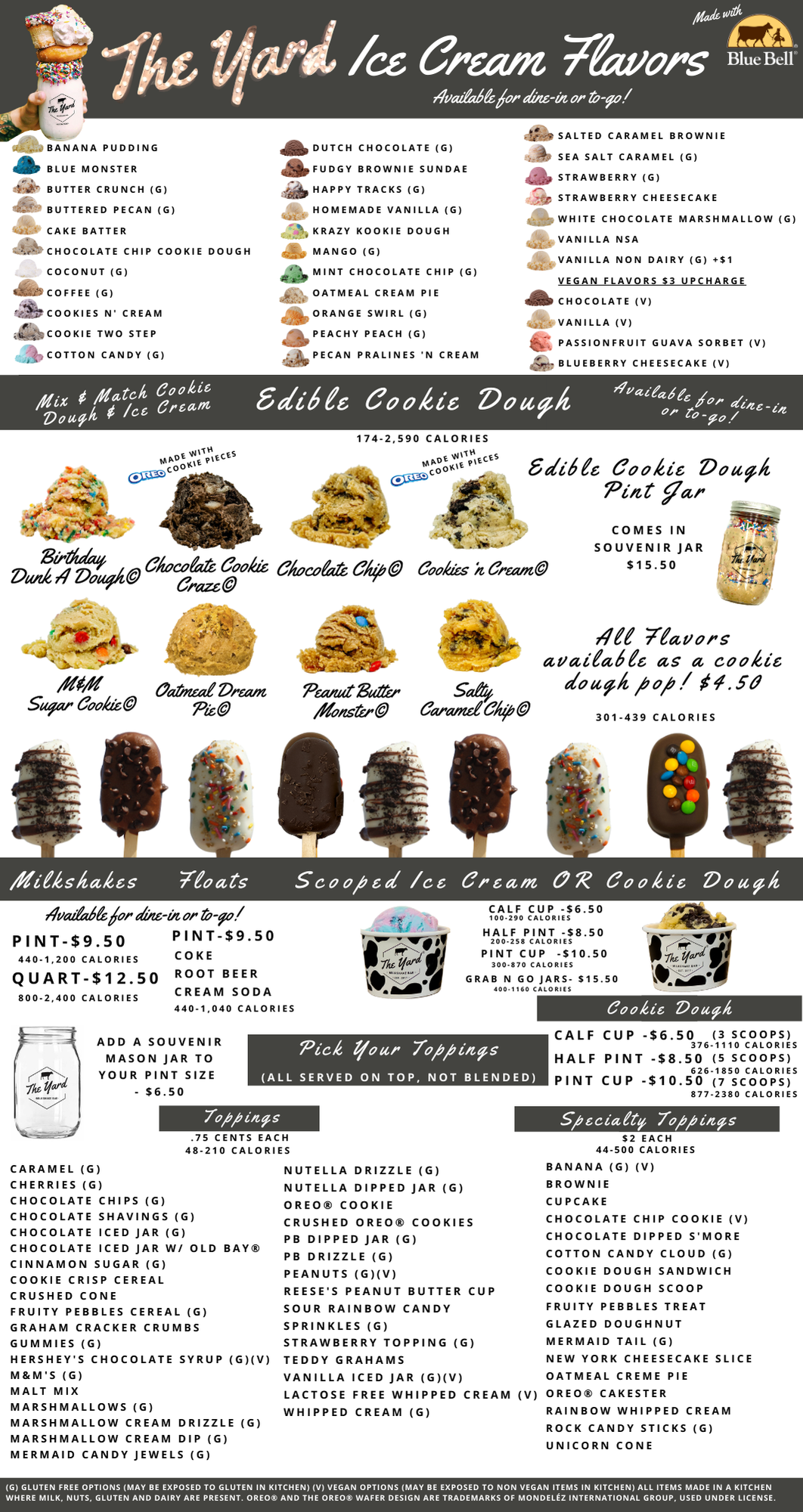 National Harbor Menu — The Yard Milkshake Bar - As seen on Shark Tank